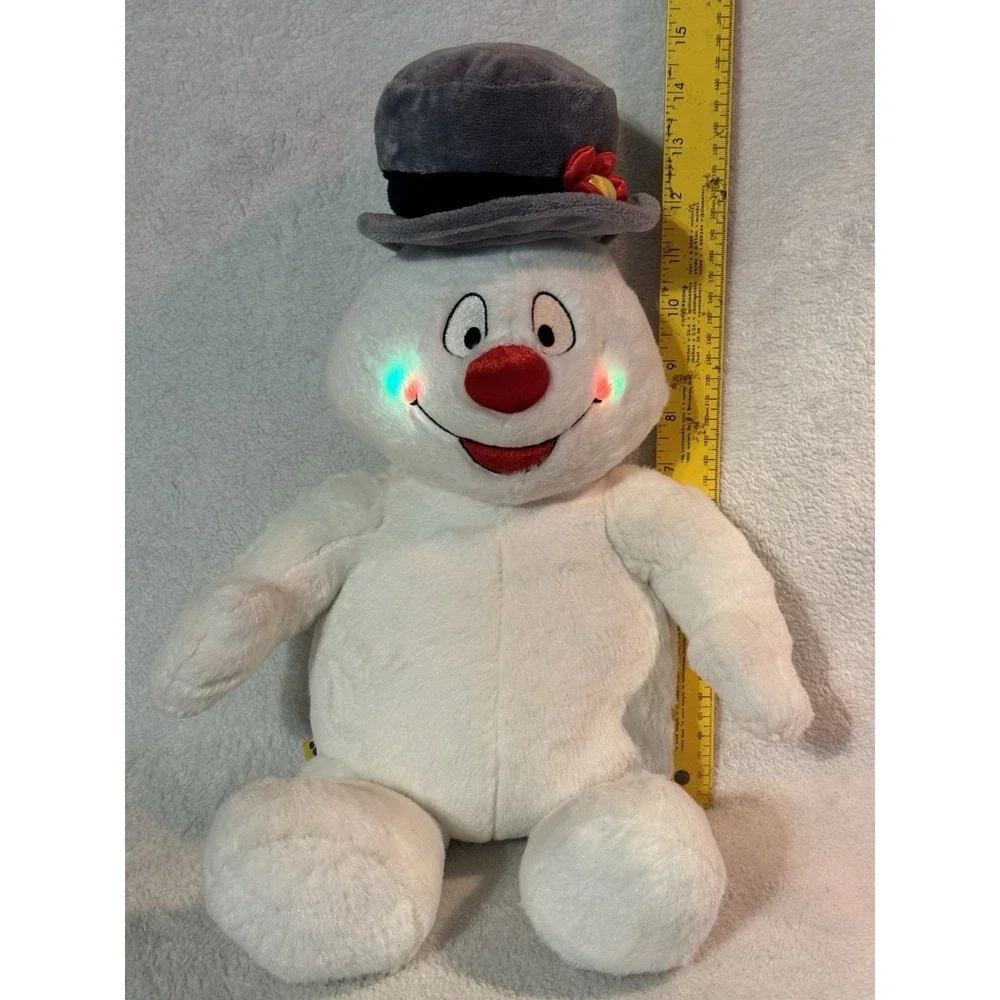 Build a Bear Frosty the Snowman Christmas Cheeks Lights Sound Plush Stuffed